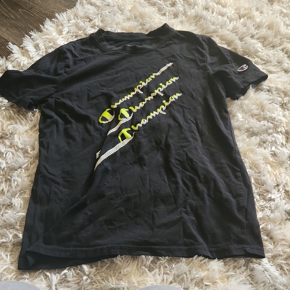 Champion Black Tee with Neon Accents